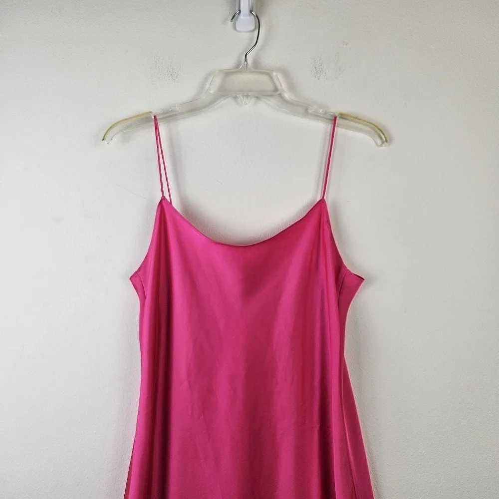 J. CREW NEON FUCHSIA LUSTER CHARMEUSE GWYNETH SLIP DRESS SZ 4 NWT